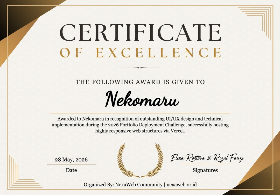 2026 Portfolio Deployment Challenge certificate