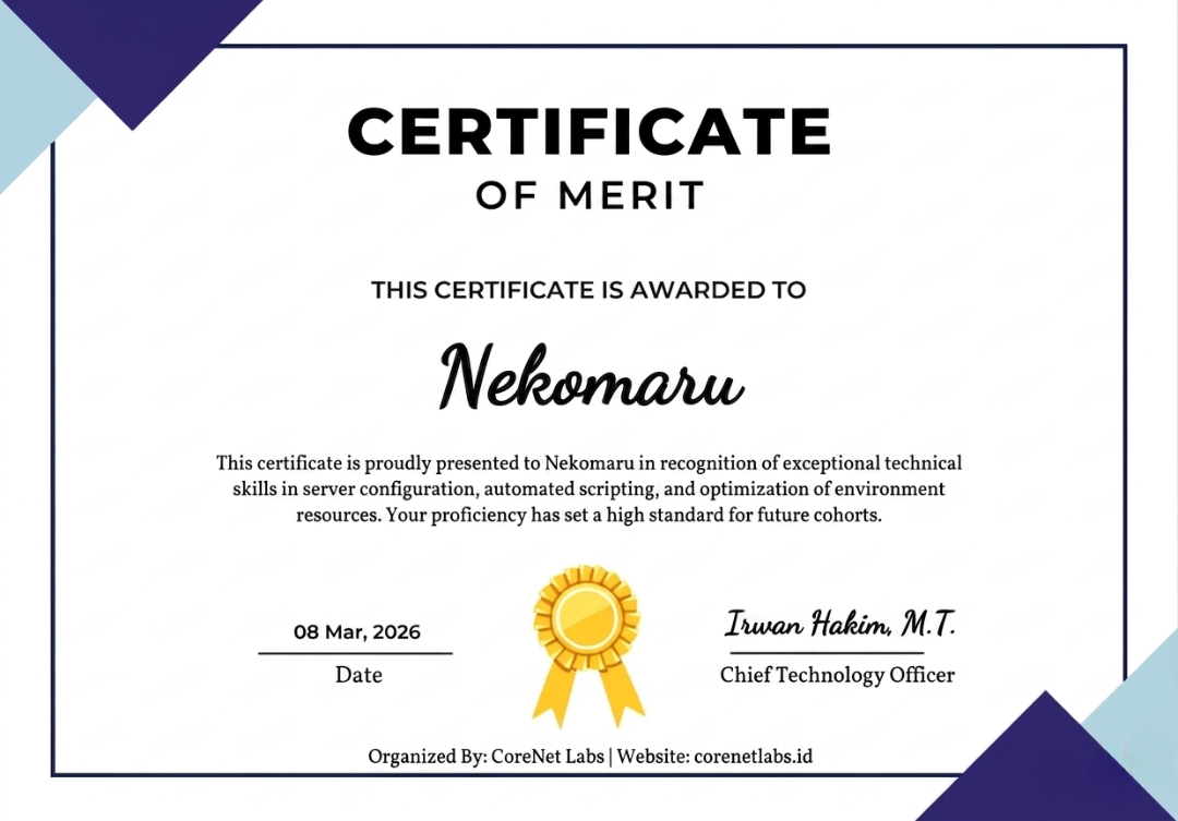 Server Configuration & Automation Merit certificate